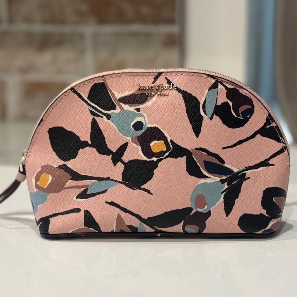 Kate Spade Paper Rose Pink Medium Dome Cosmetic Bag